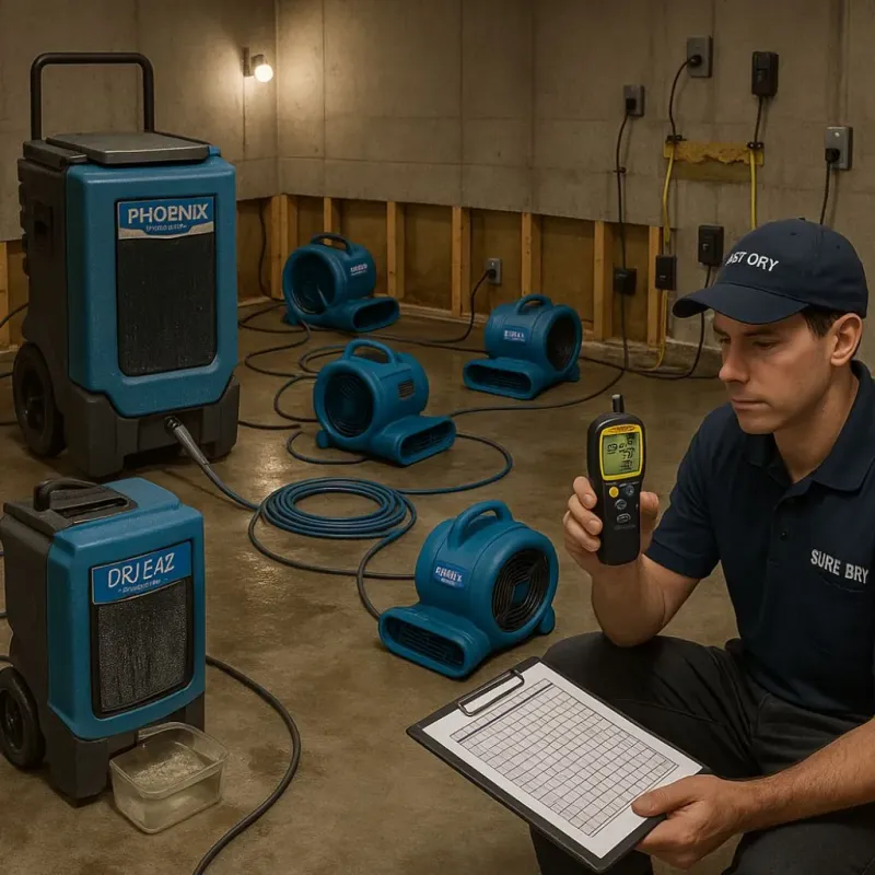 Structural Drying and Dehumidification process in Gulf Breeze, FL